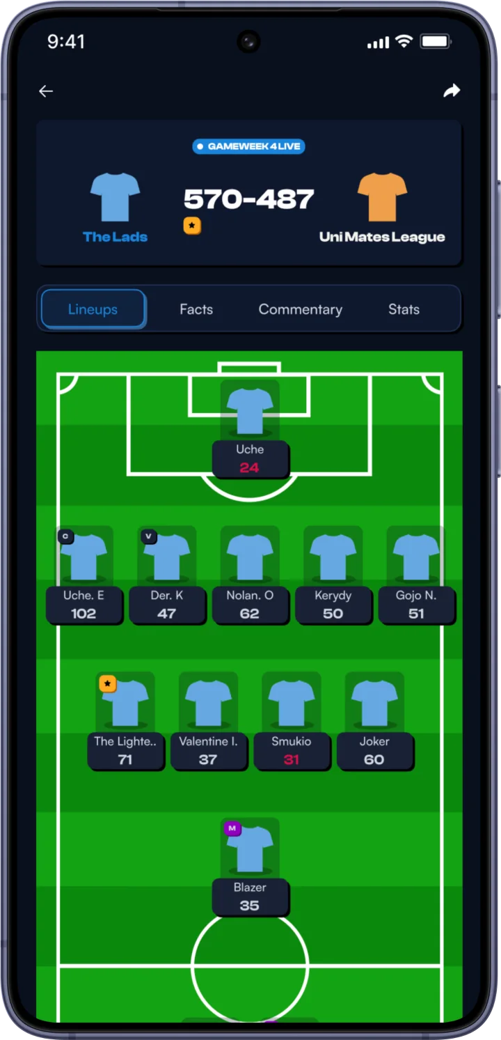 Clash FPL live clash screen