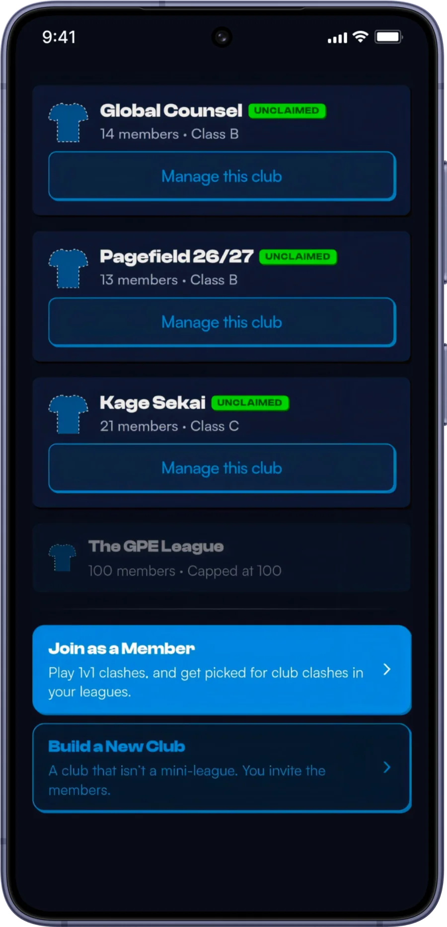 Find your club